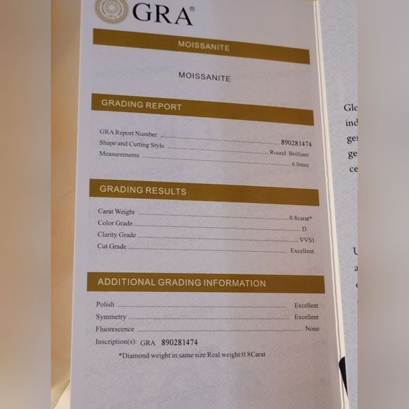 1.6cw 3cttw Certified vvs1 color D 6mm Round moissonite diamond studs - Picture 14 of 16